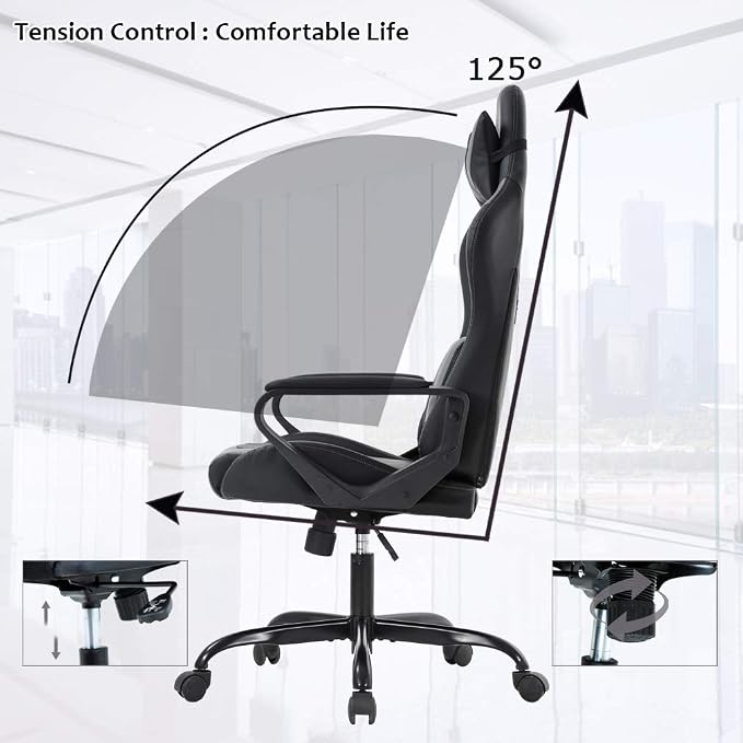 BestOffice PC Gaming Chair Ergonomic Office Chair Cheap Desk Chair Executive Task Computer Chair Back Support Modern Executive Adjustable Arms Rolling Swivel Chair for Women, Men - Image 4