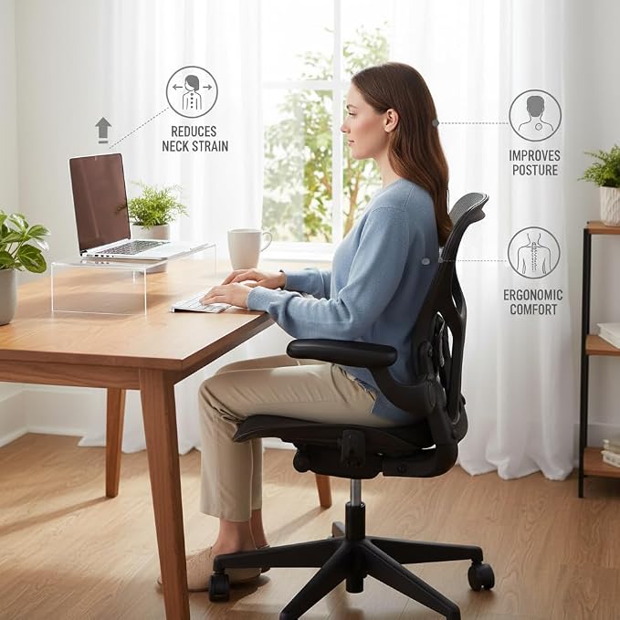 Azar Displays 515338-1PK Acrylic Laptop Stand, Computer Riser for Desk, Monitor Stand, Closet Organizer for Clothes & Shoes, Cabinet Display for Accessories and Décor (3/16" thick acrylic) 15"x7.75 x 4.5 - Image 6