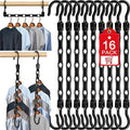 16 Pack Hangers Space Saving Magic Space Saver Smart Plastic Hangers Black | Clothes Hanger Organizer Closet Organizers and Storage for Closet Wardrobe Apartment College Dorm Room Essentials by Besslly