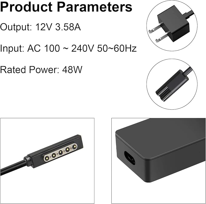 TREE.NB 48W 12V 3.6A Power Adapter Charger, Replacement for Microsoft Surface Pro 2 Surface Pro 1 & Surface RT Tablet, Windows 8 Tablet 1536 with 5V/1A USB Port - Image 5