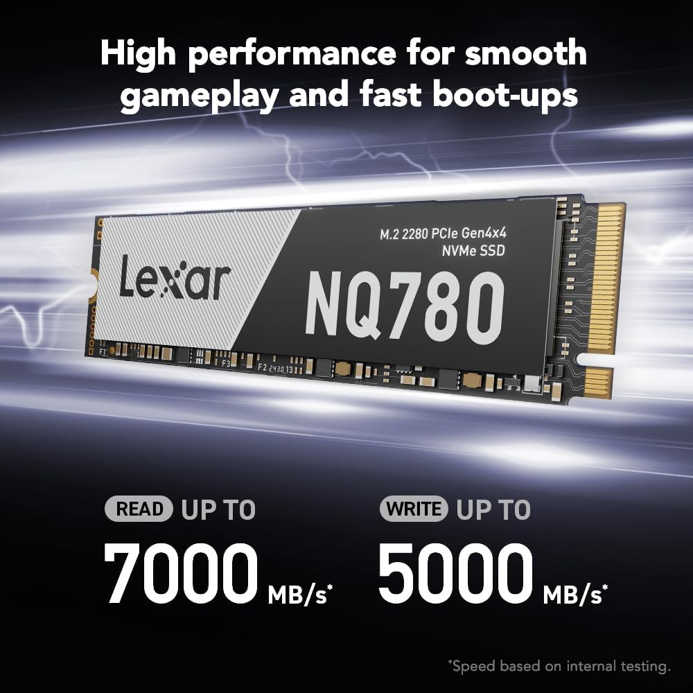 Lexar 2TB NQ780 Internal NVMe SSD, 7000/5000 MB/s, M.2 2280, PCIe Gen 4x4 - Image 2