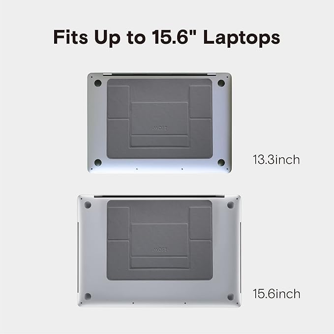 MOFT Laptop Stand for Desk, Adhesive MacBook Computer Stand with 2 Adjustable Viewing Angles, Foldable and Portable Laptop Riser Compatible with 11"-16" Laptops, Starry Grey(Adhesive Version) - Image 3