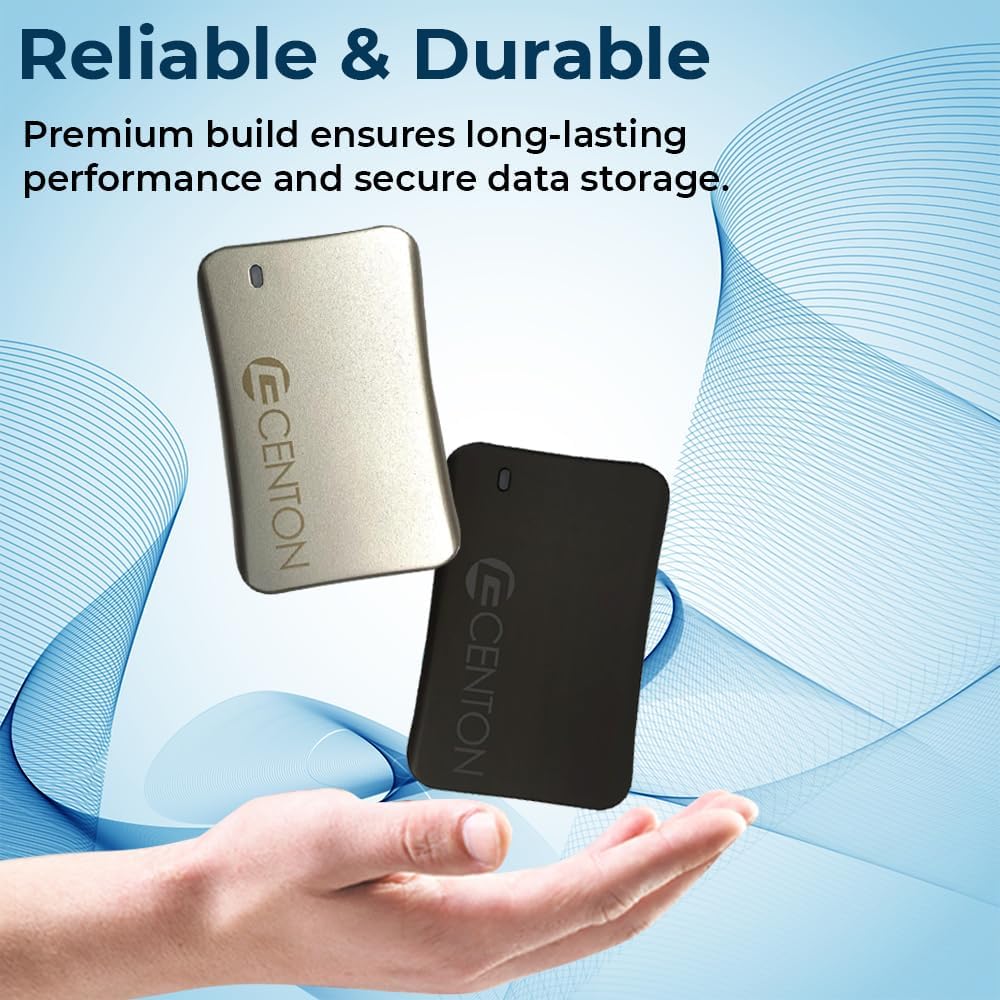 Centon External SSD (Silver Metallic), USB-C 3.2 Gen 2, 500GB - Image 6