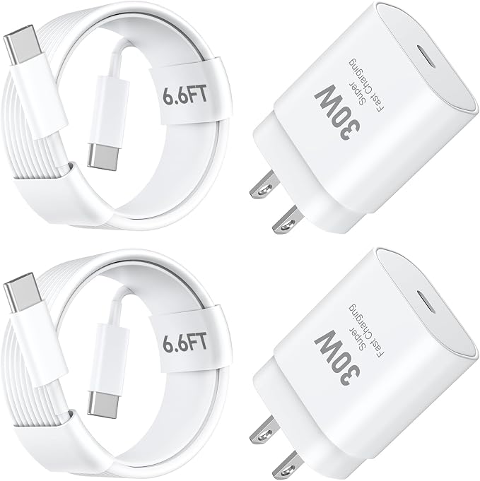 iPhone 17/16/15 Pro Max Charger Fast Charging PD 30W, 6 FT Cable | 65W/3A, Long USB C Cord, Chargers Block, For iPhone 17/17 Pro Max/17 Air/16/15 Series, iPad by Bustuny