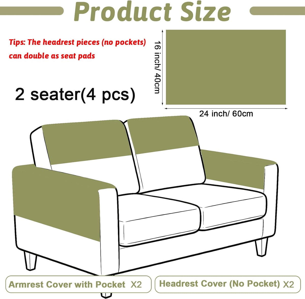 Universal Flannel Recliner & Armchair Covers with Pockets - Image 2