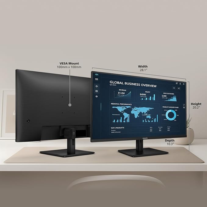 Philips 32 Inch Computer Monitor FHD 100Hz VA, 32E1N1100L | 1920×1080 LED Monitor, 1ms MPRT, HDMI 1.4, VGA, VESA, Adaptive Sync, Flicker-Free, 4yr Advance Replacement Warranty - Image 6