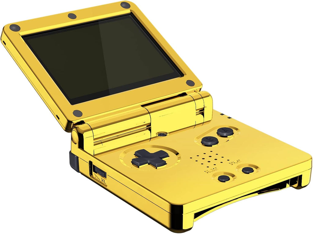 IPS Ready Upgraded eXtremeRate Chrome Gold Glossy Custom Replacement Housing Shell for Gameboy Advance SP GBA SP – Compatible with Both IPS & Standard LCD – Console & Screen NOT Included - Image 2