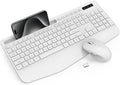 Wireless Keyboard and Mouse Combo - Full-Sized, Ergonomic Wrist Rest | Phone Holder, Sleep Mode, 2.4G Quiet Keyboard for PC Laptop, Trueque KM23 Complete Work Setup for Office or Home by Trueque