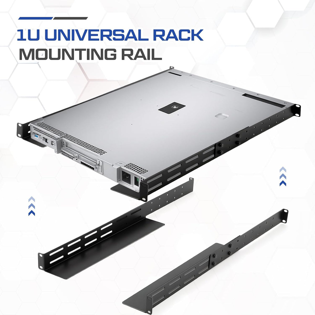 2 Set 1U Rack Mount Rails Universal 4 Post Server Rack Rail Shelf 16-29 Inch Adjustable Depth 120-44 lb Capacity for 1U Server Shelf Computer Cabinets Network Equipment IT Accessories - Image 4