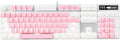 MageGee Mechanical Gaming Keyboard, New Upgraded Blue Switch 104 Keys White Backlit Keyboards, USB Wired Mechanical Computer Keyboard for Laptop, Desktop, PC Gamers(White & Pink) by MageGee