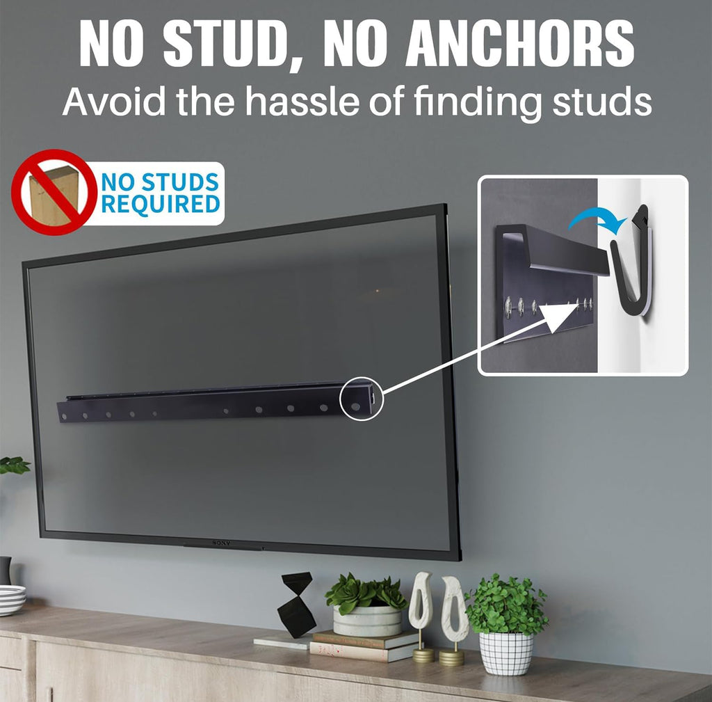 No Stud TV Wall Mount, Studless 32 to 75" TVs Bracket, 150lbs Load - Image 5