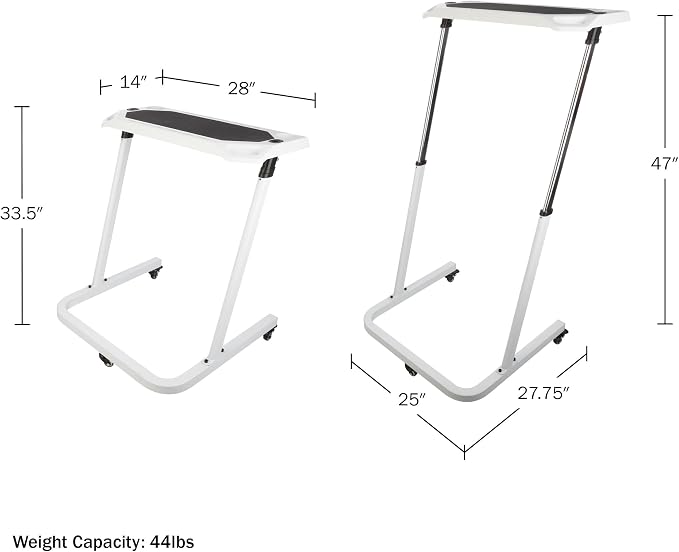 Bike Desk - Rolling Laptop Cart for Stationary Bike or Trainer - Adjustable Standing Desk to Exercise While Working or Watching TV by RAD Cycle - Image 4