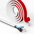 78"Flexible Cord Hider for 2-3 Cables,Side-Open Cord Cover for Wire on Wall | Self Adhesive Cable Concealer for Wall Mounted TV,Silicone Cord Raceway for Home Office Hide Wires,W 1.08"× H 0.6",White by KAYLEINSTER