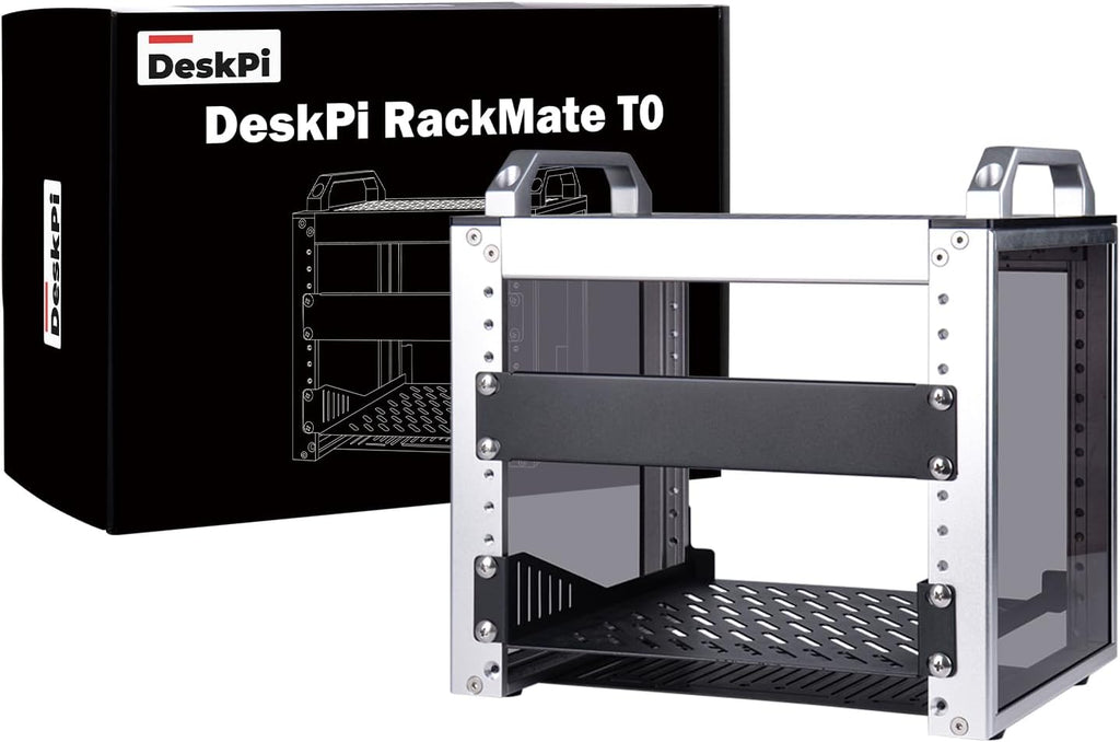 GeeekPi 4U Server Cabinet, 10 inch Mini Server Rack for Network, Servers, Audio, and Video Equipment, DeskPi RackMate T0 Rackmount, 7.87 inch Depth by GeeekPi