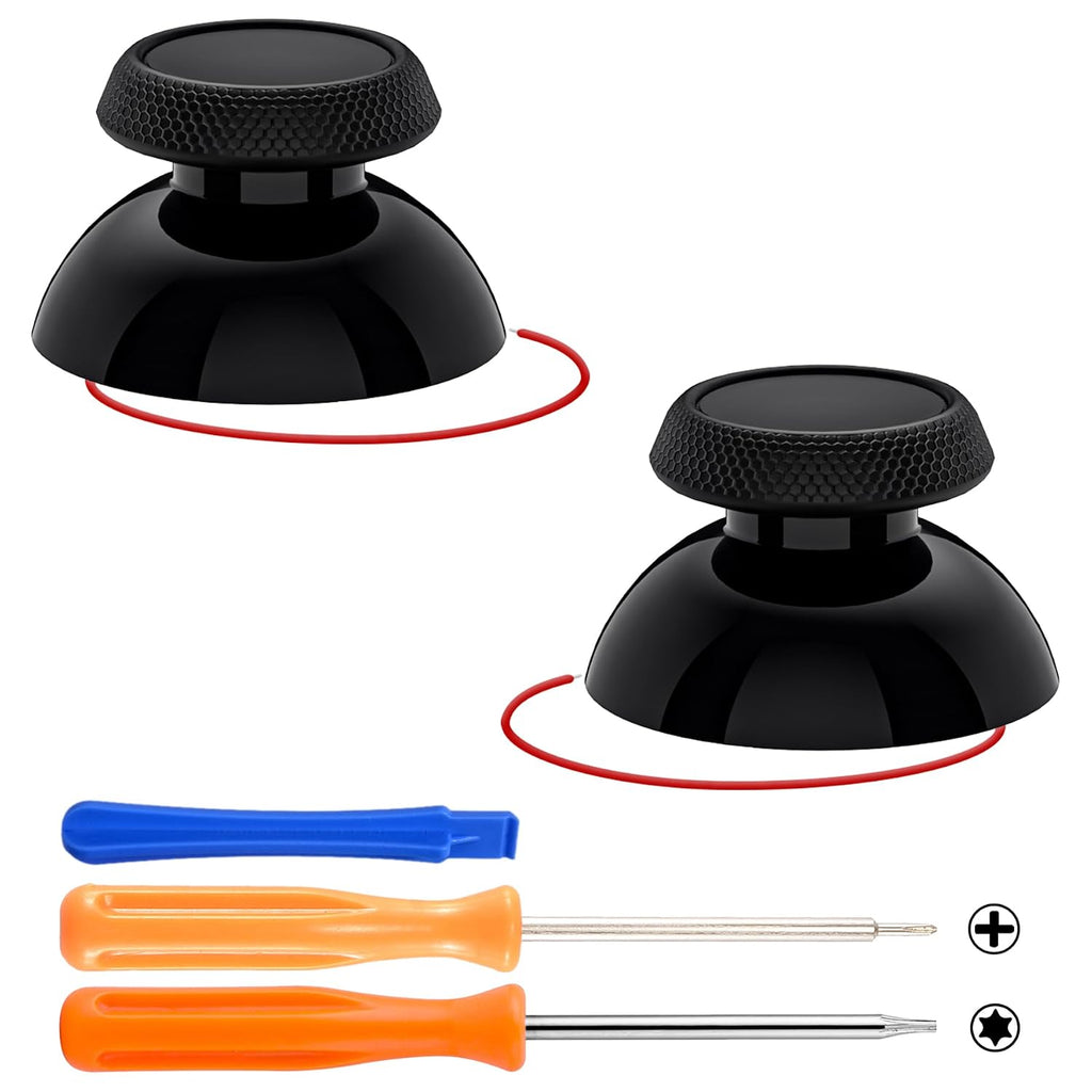 eXtremeRate Replacement Thumbsticks for Steam Deck LCD, Custom Analog Stick Joysticks Repair Kit for Steam Deck OLED Handheld Console with Original Touch Sensing, Anti-Slip Texture Grip - Black - Image 2