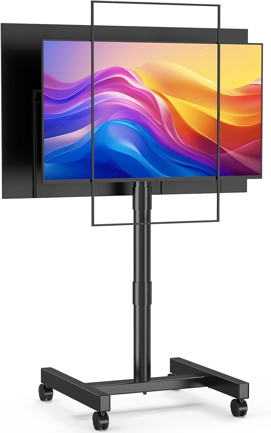 Back-to-Back Dual Screen Rolling TV Stand for 21-50 Inch TVs by Xyndyx