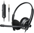 awatrue Wired Headset with Microphone for PC Laptop - 3.5mm Jack On Ear Headphones with Noise Cancelling Microphone for Boom Skype Webinars, in-line Control,Comfortable by awatrue