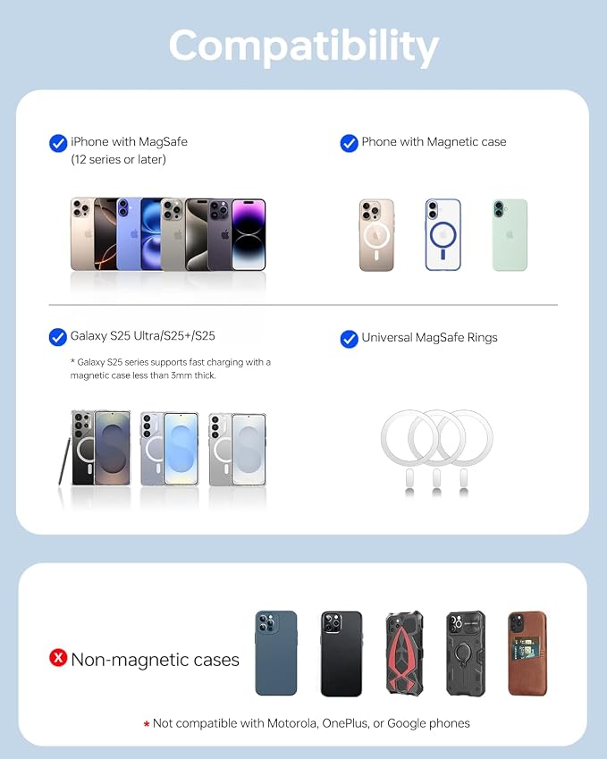 ULiXWH 10,000mAh for MagSafe Power Bank Ultra-Slim Metal-Alloy | Magnetic Wireless Charger with USB-C Cable, Fast Charging Portable Battery for iPhone 17 Pro Max/17 Pro/Air/16/15/14/13, Blue - Image 8