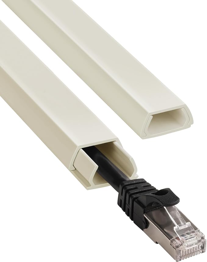 116in Wall Cable Hider Kit, Cord Organizer Hide 1-2 Cords Wall Mounted TV | YCLYC TV Wire Hider for Wall, Paintable Cord Hider Wall, Wire Cover for Wall, Cord Concealer 7X L16in W0.86in H0.43in, Beige by YCLYC