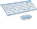 cimetech Wireless Keyboard and Mouse Combo, Compact Full Size Wireless Keyboard and Mouse Set 2.4G Ultra-Thin Sleek Design for Windows, Computer, Desktop, PC, Notebook - Baby Blue by cimetech