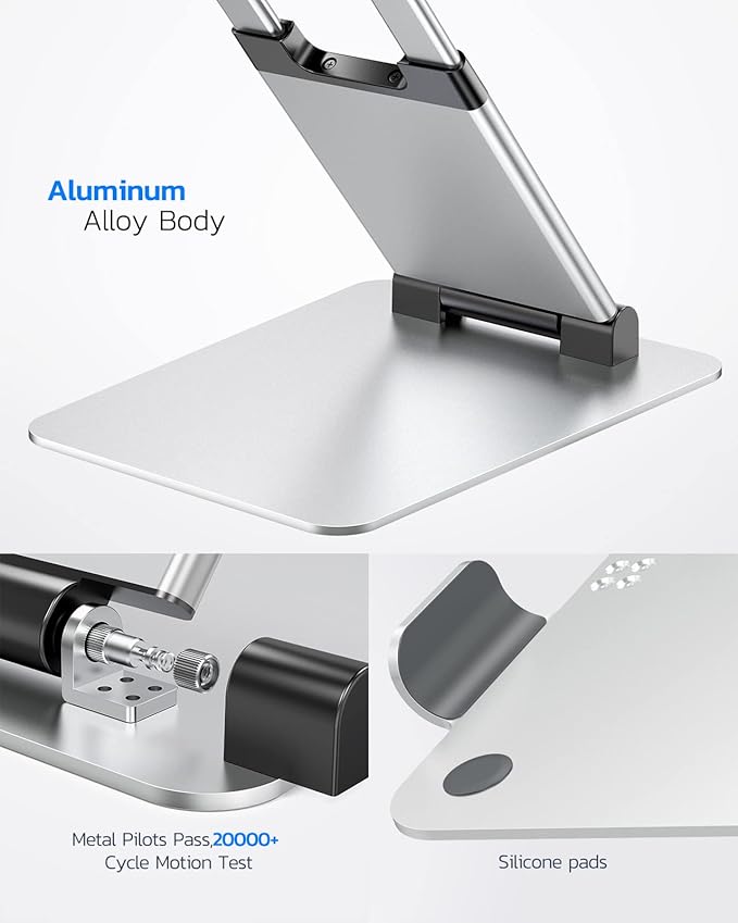 Nulaxy Laptop Stand, Ergonomic Sit to Stand Laptop Holder Convertor, Adjustable Height from 2.1" to 13.8", Supports up to 22lbs, Compatible with MacBook, All Laptops Tablets 11-17" - Silver | Full Aluminum Standing Desk Holder, Vented Panel, Dual Folda... - Image 5