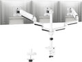 MOUNTUP Triple Monitor Stand Mount - 3 Monitors Desk Mount for Computer Screens Up to 27 inch, Triple Monitor Arm, Heavy Duty Monitors Stand, Each Arm Holds 4.4-19.8 lbs, White by MOUNTUP