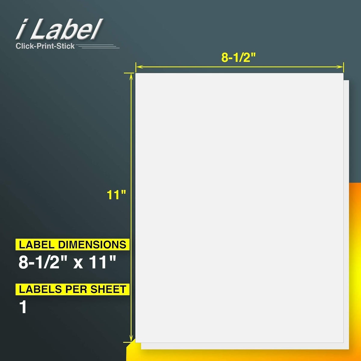 8.5" x 11" Full Sheet Label Sticker Paper for Laser & Inkjet Printers [100 Sheets,100 Labels] - Image 2
