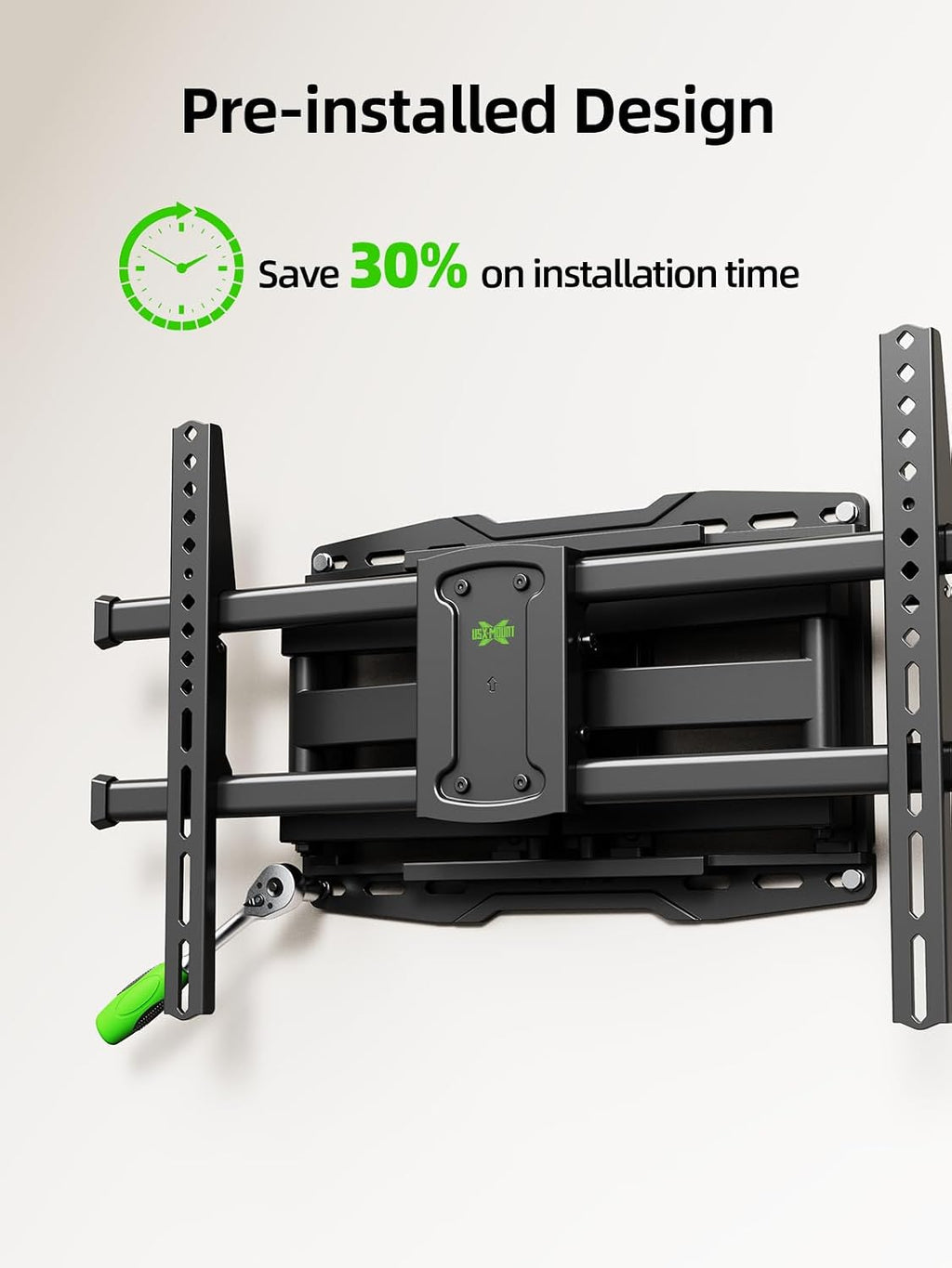 USX MOUNT Full Motion TV Wall Mount for 42-97 Inch TVs up to 150lbs, Swivel and Tilt Wall Mount TV Barcket with Extension, Max VESA 600x400mm & 16" Wood Studs，Fit Most 75 85 86 90 95 inch TVs - Image 9