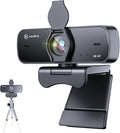 4K Webcam for PC with Fast Autofocus and Sony Sensor, Dual Noise-Reduction Microphones, Auto Light Correction, 4K 30FPS UHD, 77° FOV USB Webcam with Tripod for Zoom, Teams, Mac and Streaming by Nnewline