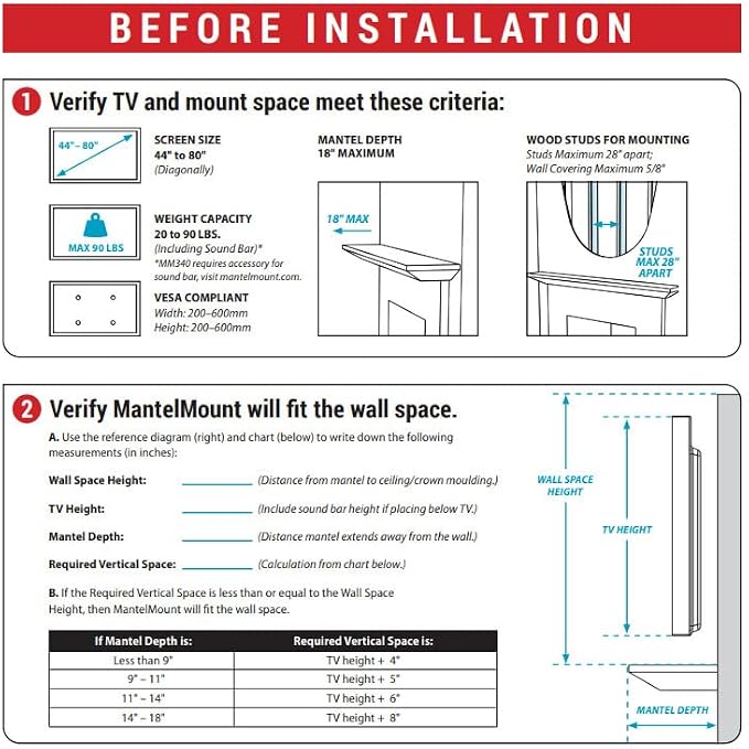 MantelMount- MM340 Above Fireplace Pull Down TV Mount- Televisions 44" to 80" Up to 90 lbs - Safe Auto-Adjusting TV Mounts - Patented Motion Stops, Handles, Balancing Technology - Superior Steel - Image 7