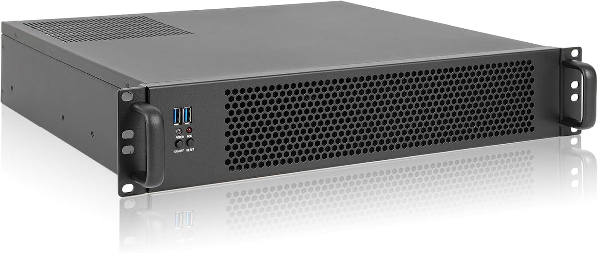 RackChoice Server case MicroATX/Mini-ITX 2U Rackmount Server Chassis max 7x3.5 Bay / USB3.0 with 2.0 Adapter Support ATX PSU Either top or Side Cooling Depth 15.7" by rackchoice