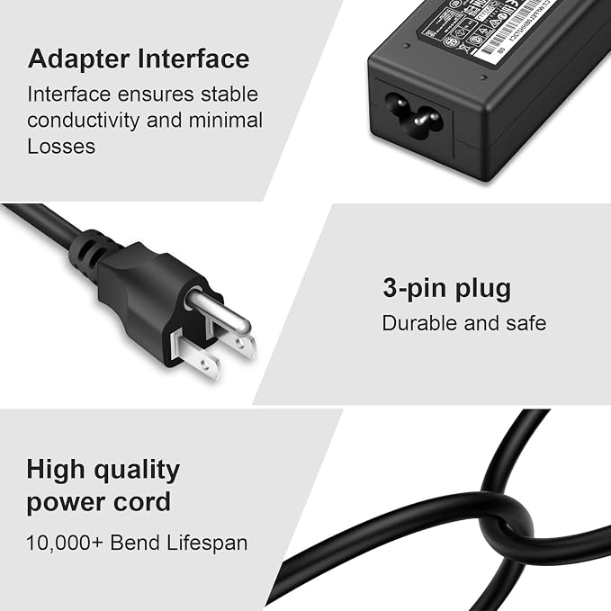 Chromebook Charger USB C Laptop Computer Charger Compatible with Lenovo Dell HP Asus Acer Samsung Google Chromebook Universal 45W Type C Fast Charging Power Cord - Image 4