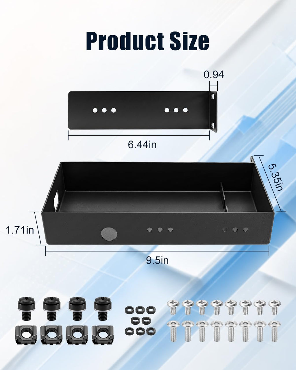 19 Inch 1U Rack Mount Fit for UniFi Switch Pro Max 16 PoE, Metal Shelf Tray - Image 6