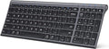 iClever BK10 Bluetooth Keyboard, Wireless Rechargeable Ultra-Slim Keyboard with Long Battery Life, Compatible with iOS, Android, Windows, Mac for iPad, Tablet, Laptop, PC, Phone (Gray Black) by iClever