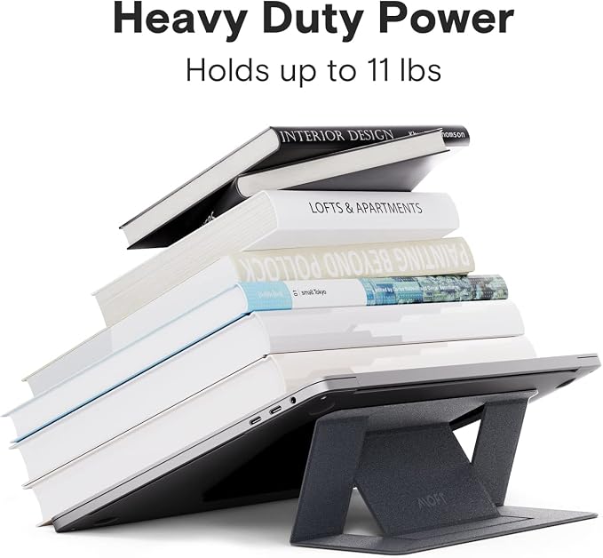 MOFT Laptop Stand for Desk, Stick-On Computer Stand with Dual-Angle, Ergonomic Laptop Riser Holder for Travel, Foldable & Portable MacBook Stand Fits 11.6"-16" Laptops, Starry Grey - Image 3
