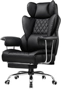 GTPLAYER Gaming Chair,Office Chair with Pocket Spring Lumbar Support, Ergonomic Comfortable Wide Office Desk Computer Chair with Outward Fixed Soft Armrests and Footrest (PU Leather, Black) by GTPLAYER