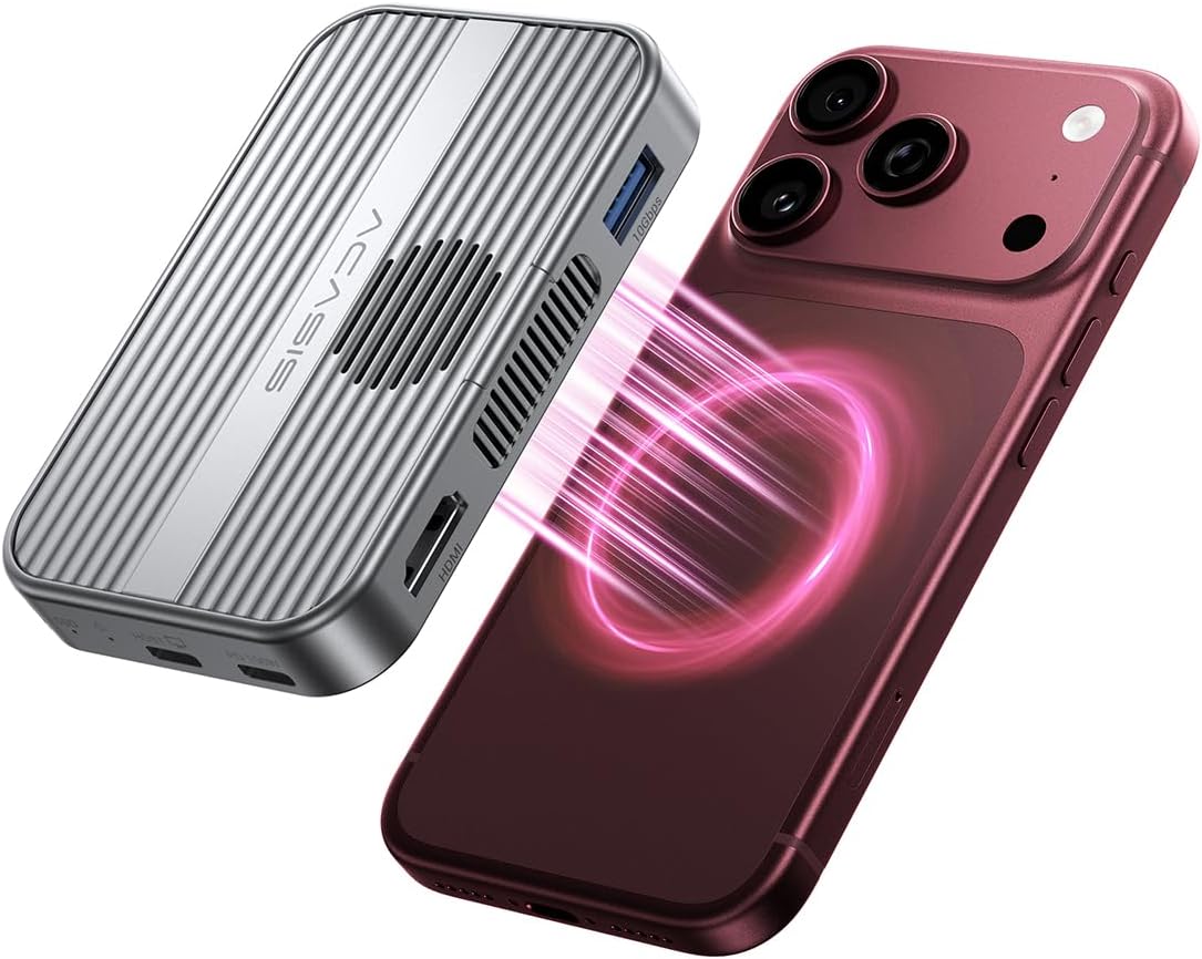ACASIS Magnetic NVMe Enclosure&Hub for iphone18/17/16/15Pro/Pro Max PD 100W by ACASIS