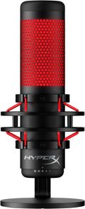 HyperX QuadCast - USB Condenser Gaming Microphone, for PC, PS4, PS5 and Mac, Anti-Vibration Shock Mount, Four Polar Patterns, Pop Filter, Gain Control, Podcasts, Twitch, YouTube, Discord, Red LED by HyperX