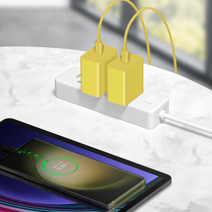 USB C Charger Type C Charger Fast Charging Long 6FT 45W Samsung Charger | for iPhone Air/17 Plus/17 Pro/17 Pro Max/16 Plus/16 Pro Max/15 Pro Max/iPad Pros/Samsung Galaxy S26/S25,Android(Yellow) - Image 7