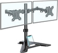 MOUNTUP Dual Monitor Stand - Freestanding & Height Adjustable Monitor Desk Mount, Steady VESA Mount Holds Max 17.6 lbs, Computer Monitor Stand for 2 Screens up to 27 inches, for Home Office by MOUNTUP