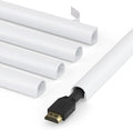 ZhiYo 71in Cord Cover for 1 Wire on Wall, 0.5" W x 0.4" H, White | Upgraded Mini Raceway, Extra Capacity for Extension Cords, Half-Round Glazed Finish, Self-Adhesive, 5 Pack (14.2" Each) by ZhiYo