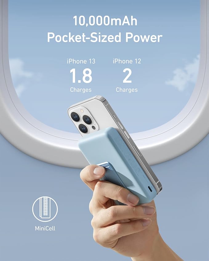 Anker 633 Magnetic Power Bank with Stand, 10,000mAh Portable Charger | Foldable Wireless Charger with 20W USB-C Power Delivery, MagSafe-Compatible for iPhone 16 / 15 / 14 / 13 / 12 Series - Image 4