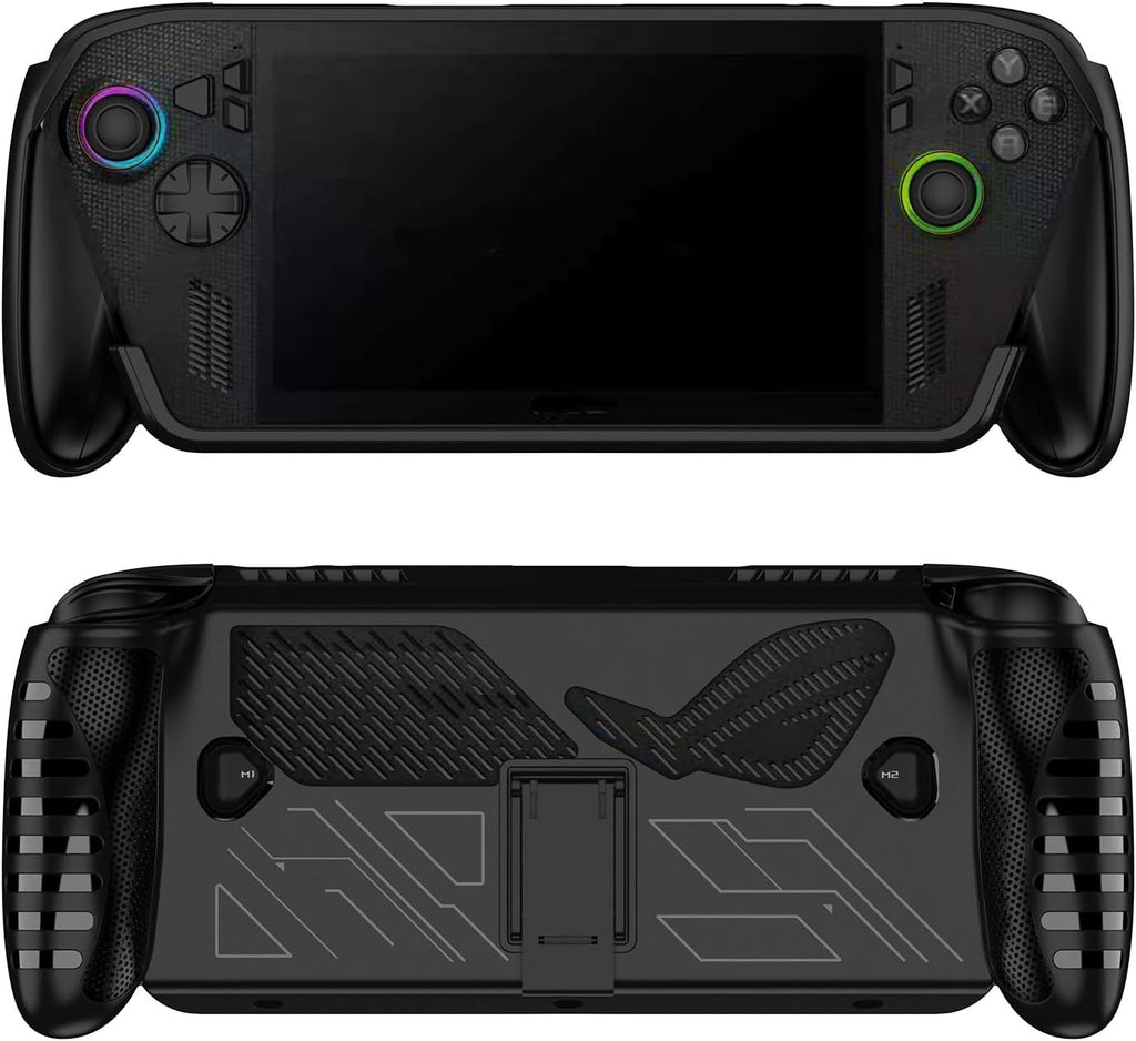 Protective Cover Case for ASUS ROG XBOX Ally X/Ally Gaming Handheld Console with Stand Base, Shockproof TPU Protector Cover for ROG XBOX Ally X Accessories (Black) by Generic