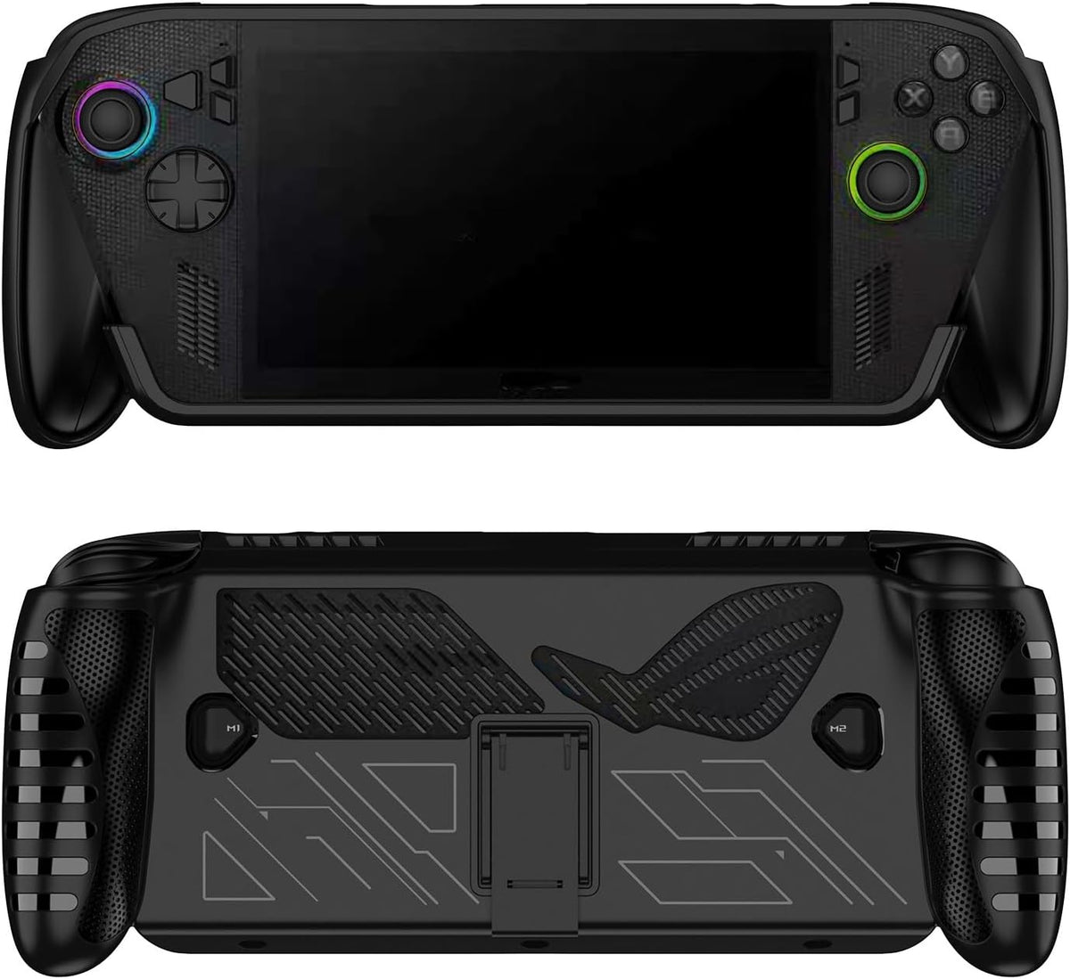 Protective Cover Case for ASUS ROG XBOX Ally X/Ally Gaming Handheld Console with Stand Base, Shockproof TPU Protector Cover for ROG XBOX Ally X Accessories (Black) by Generic