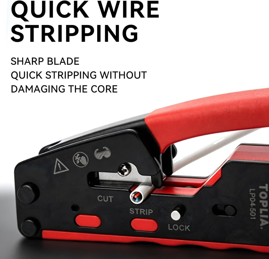 Vertical Network RJ45 Crimping Tool Kit Ethernet Crimp Tool Cable Crimper for RJ11/RJ12 Standard, RJ45 Pass Through Connectors - Image 6