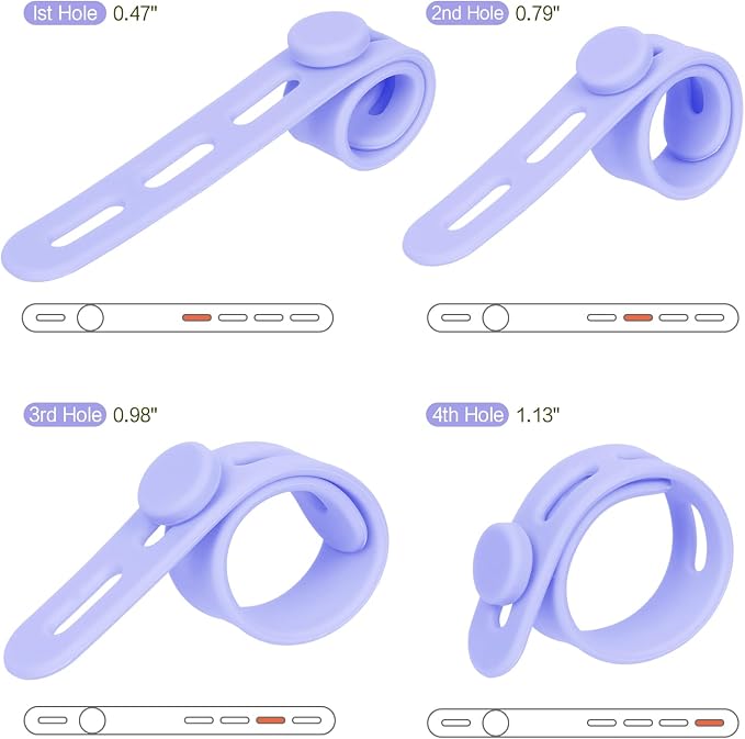 Donruby 30Pcs Silicone Cable Ties, Reusable Cord Organizer Straps, 6 Colors | Adjustable, Multipurpose, 5.12" High-Elasticity Cord Wraps for Bundling Electronics, Home Office Travel Essentials - Image 3