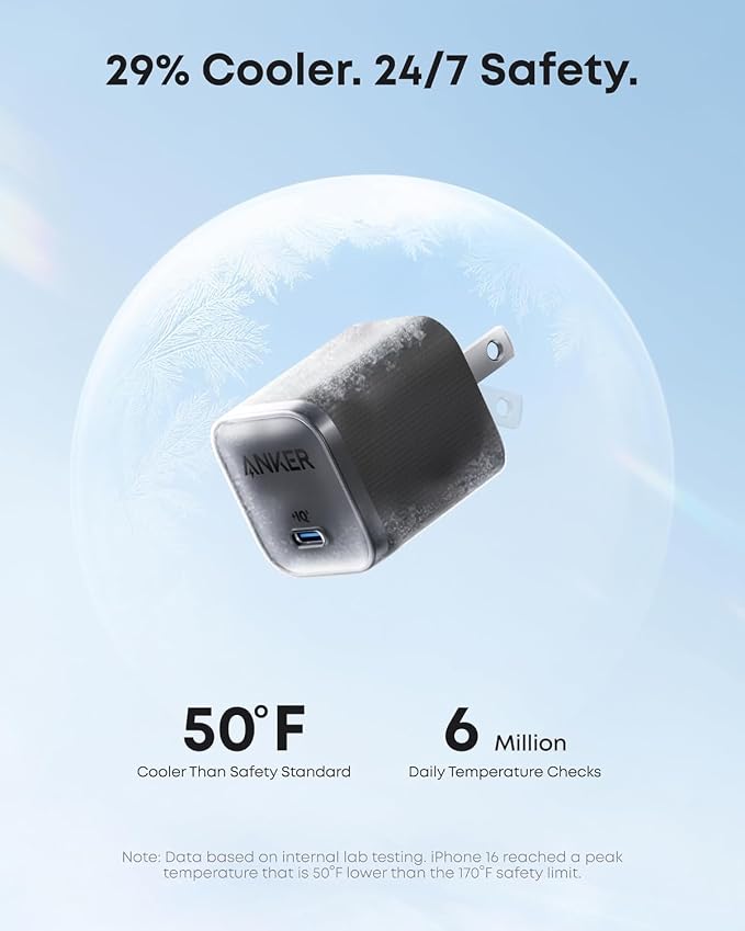 Anker iPhone Charger, 45W Type C Fast Charging, USB C Charger Block | Includes 6FT USB-C Cable and Foldable Plug, for iPhone 17/16 Series,MacBook, Pixel 9, iPad and More - Image 4
