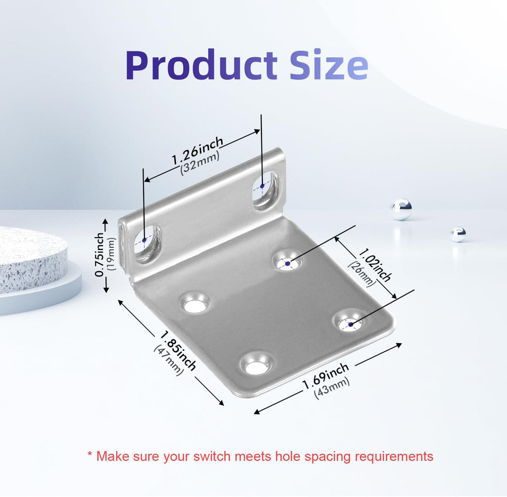 Rack Mount Kit for Ubiquiti Switch, 1U Rack Ears for Ubiquiti 16/24/48 Series Switches - Image 3