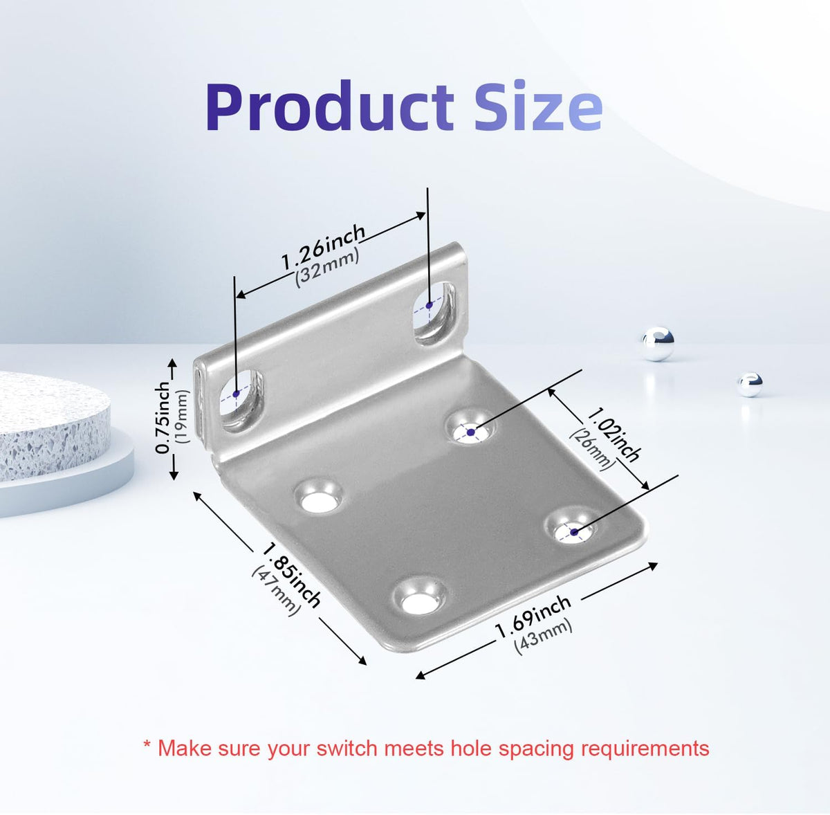Rack Mount Kit for Ubiquiti Switch, 1U Rack Ears for Ubiquiti 16/24/48 Series Switches - Image 3