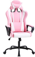 BestOffice Gaming Chair | Pink | Desk Chair with Adjustable Lumbar Support | Headrest Pillow | Ergonomic Racing Style Seat with Recline, Swivel Base & Rolling Wheels | For Gamers, Home, Office by BestOffice